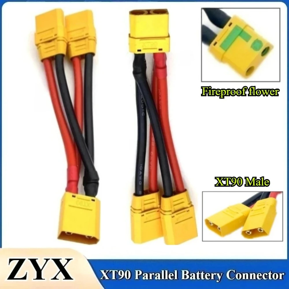 XT90 Parallel Battery Connector Male/Female Cable Dual Extension Y Splitter 3-Way 10AWG Silicone Wire for Battery Charger Motor
XT90 Parallel Battery Connector Male/Female Cable Dual Extension Y Splitter 3-Way 10AWG Silicone Wire for Battery Charger Motor