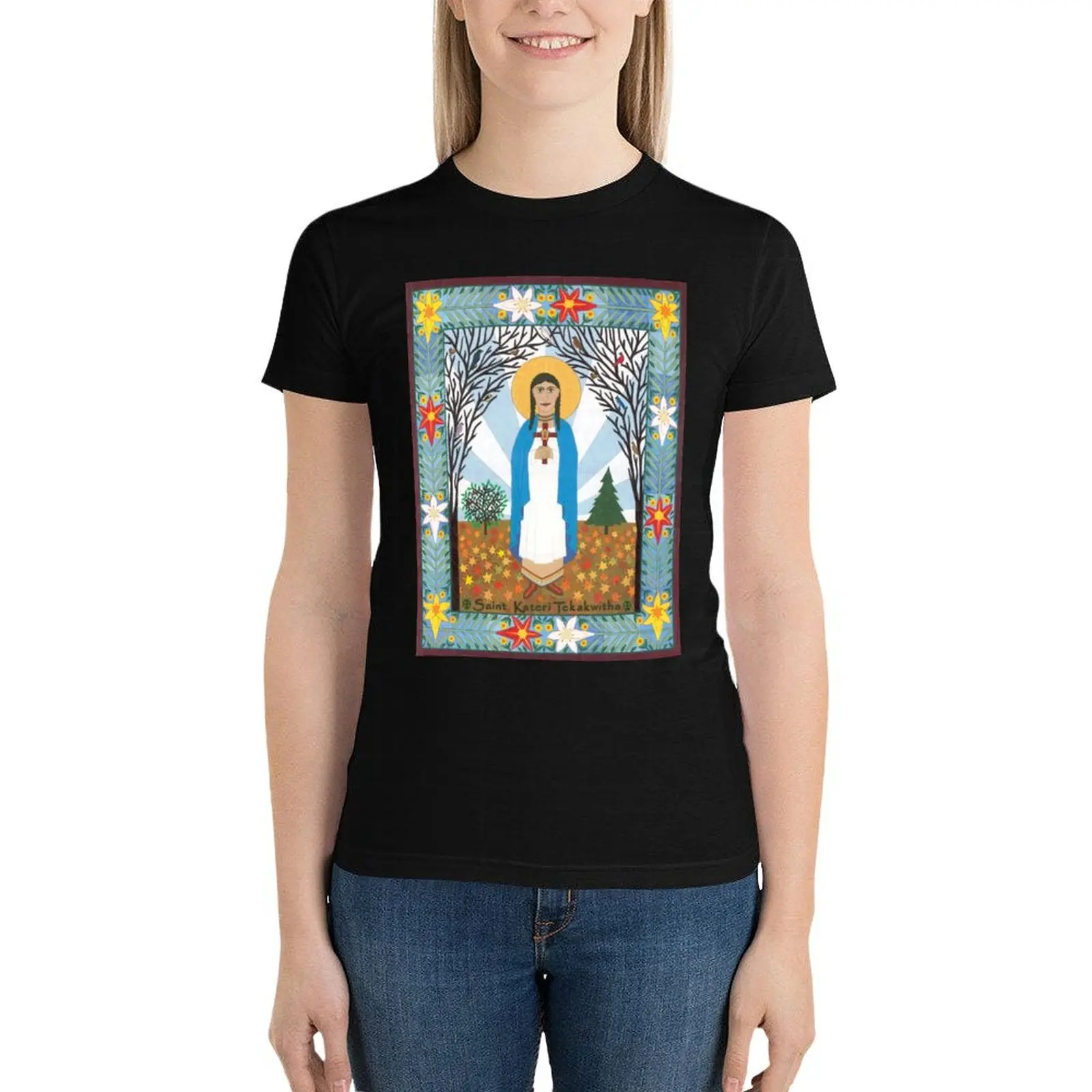 St. Kateri Tekakwitha Icon T-Shirt vintage clothes animal print shirt for girls plus size tops western t shirts for Women
St. Kateri Tekakwitha Icon T-Shirt vintage clothes animal print shirt for girls plus size tops western t shirts for Women
