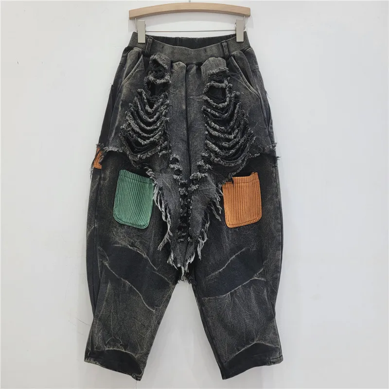 2025 Spring and Autumn New Retro Distressed Loose Personality Fashion plus Size Casual Cut Straight Jeans Women's
2025 Spring and Autumn New Retro Distressed Loose Personality Fashion plus Size Casual Cut Straight Jeans Women's