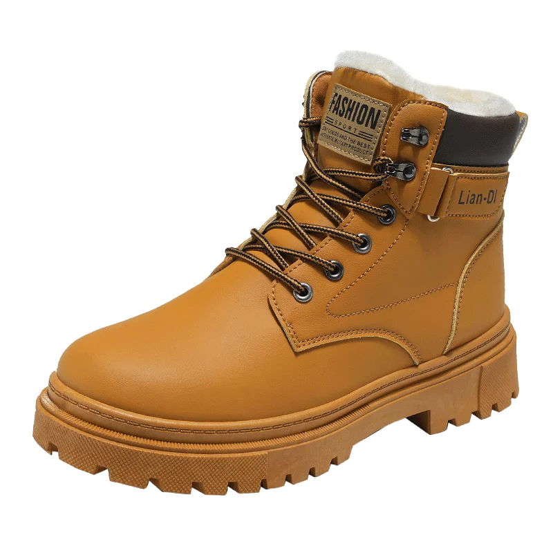 VIPOL Мужские высокие флисовые теплые хлопковые сапоги, зимние утепленные повседневные кожаные сапоги с высоким берцем, большая мужская обувь
VIPOL Мужские высокие флисовые теплые хлопковые сапоги, зимние утепленные повседневные кожаные сапоги с высоким берцем, большая мужская обувь