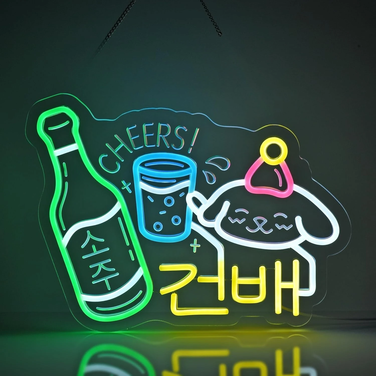 Korean Cheers Neon Sign LED Neon Lights for Korean Restaurant Shop Bar Cafe Kitchen Party Home Wall Art Decor USB Dimmable
Korean Cheers Neon Sign LED Neon Lights for Korean Restaurant Shop Bar Cafe Kitchen Party Home Wall Art Decor USB Dimmable