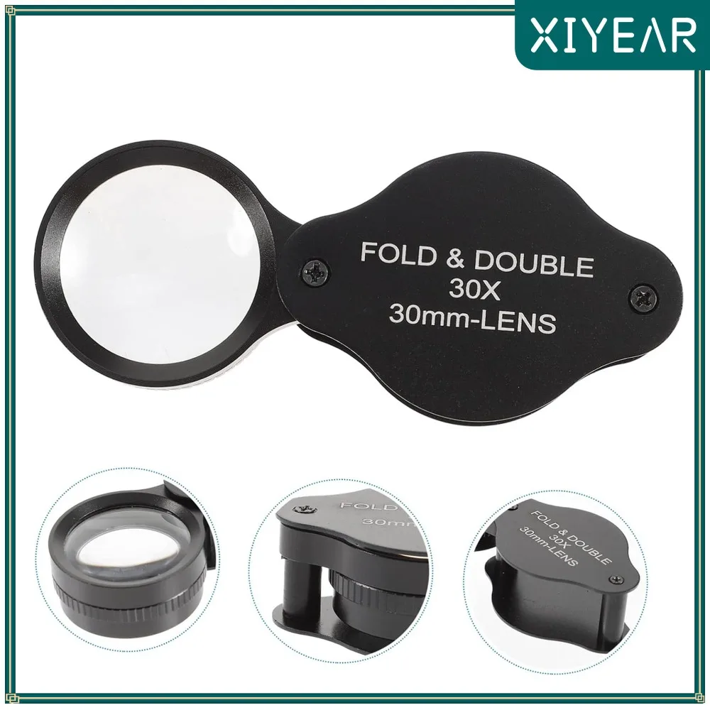 Folding Magnifier 30x Optical Glass Lens Metal Portable Magnifier Stamps Jewelry Identification Reading HD Magnifier
Folding Magnifier 30x Optical Glass Lens Metal Portable Magnifier Stamps Jewelry Identification Reading HD Magnifier