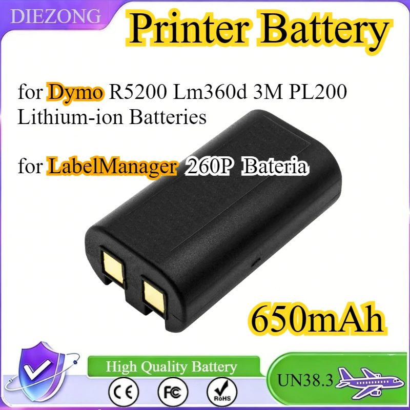 650mAh Printer Battery for Dymo R5200 Lm360d 3M PL200 Lithium-ion Batteries for LabelManager 260P Bateria 7.4v
650mAh Printer Battery for Dymo R5200 Lm360d 3M PL200 Lithium-ion Batteries for LabelManager 260P Bateria 7.4v