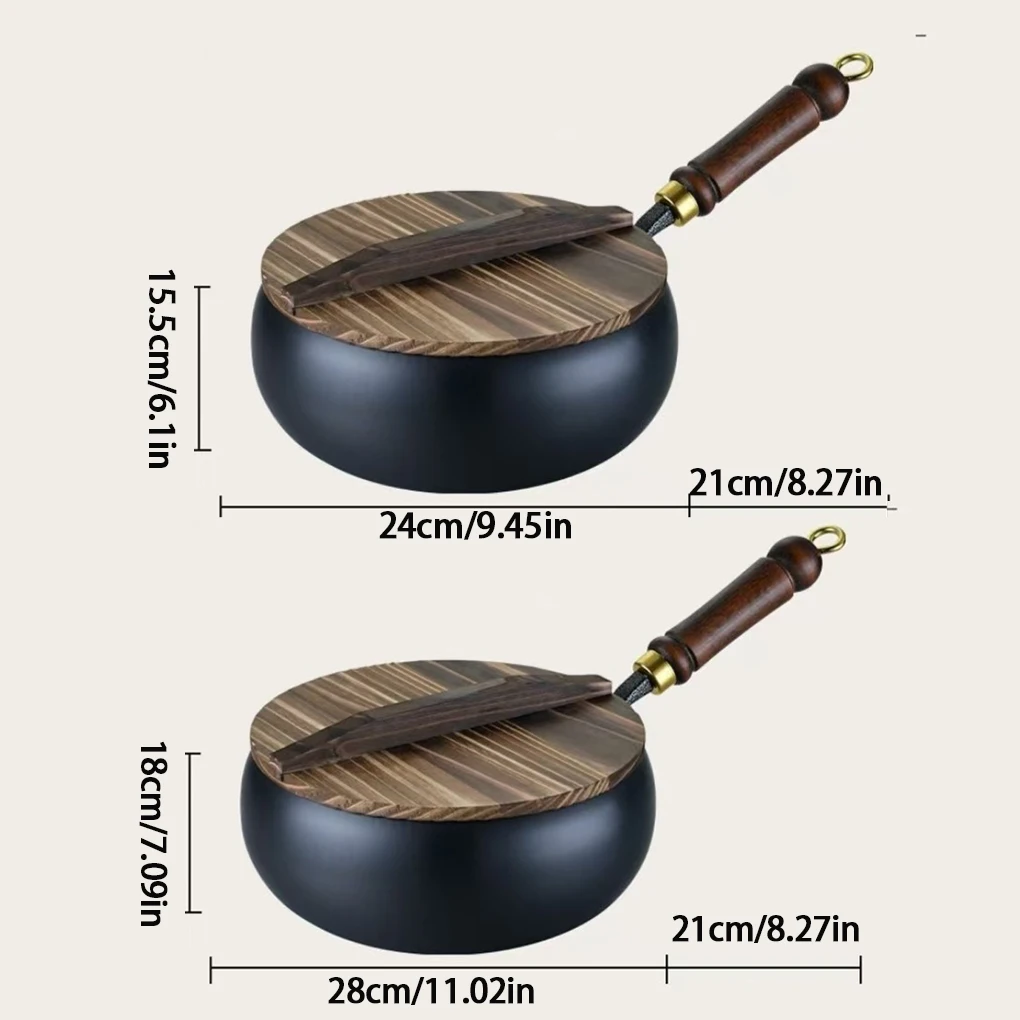 24cm Universal Non-stick Pan without Coating Deep Non Stick Iron Pot with Wood Lid Gas Induction Cooker Big Belly Frying Pans
24cm Universal Non-stick Pan without Coating Deep Non Stick Iron Pot with Wood Lid Gas Induction Cooker Big Belly Frying Pans