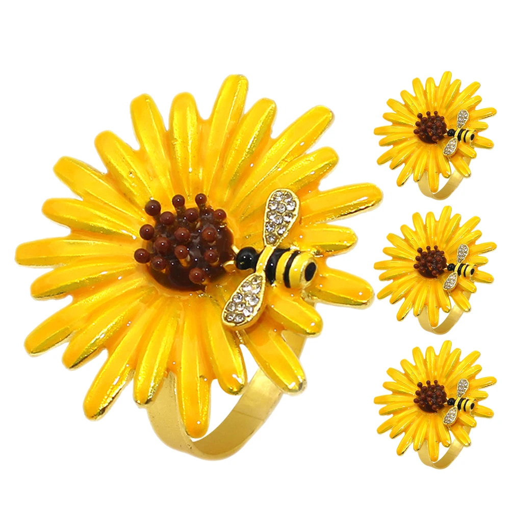 4 Pcs Napkin Rings Sunflower Bee Decor Wedding Table Dinner Party Birthday Holiday Reception Napkin Buckle Ornament Serviette
4 Pcs Napkin Rings Sunflower Bee Decor Wedding Table Dinner Party Birthday Holiday Reception Napkin Buckle Ornament Serviette