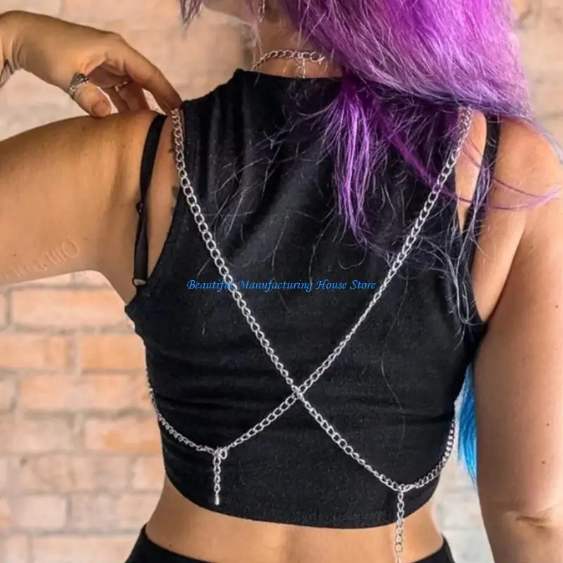 E56A Fashionable Silver Alloy Halter Bra Body Chain Necklace Women's Fashion Accessory For Beach And Nightclub Party
E56A Fashionable Silver Alloy Halter Bra Body Chain Necklace Women's Fashion Accessory For Beach And Nightclub Party