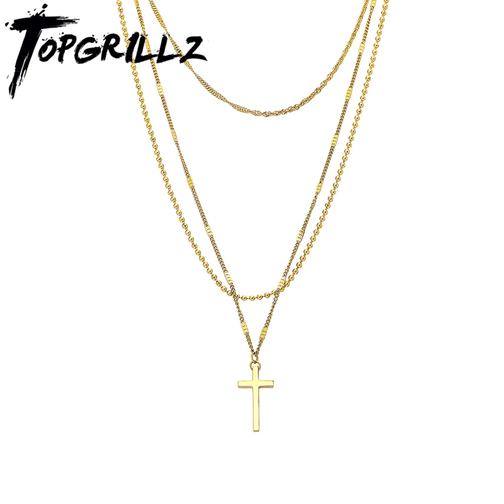 TOPGRILLZ Cross Pendant Layered Necklaces Women Men Stainless Steel Link Adjustable Chain Charm Cool Punk Hip Hop Jewelry Gift
TOPGRILLZ Cross Pendant Layered Necklaces Women Men Stainless Steel Link Adjustable Chain Charm Cool Punk Hip Hop Jewelry Gift