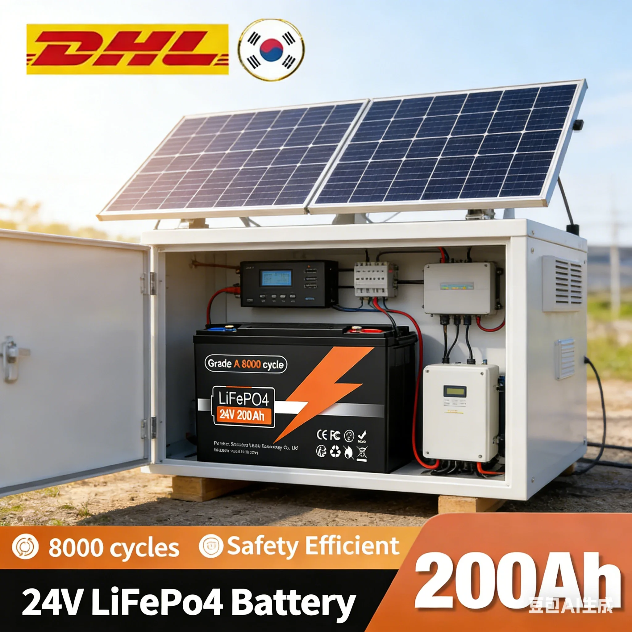 100% New LiFePo4 24V 200Ah lithium iron phosphate battery Built-in 200A BMS,for Solar Marine Overland Off-Grid LiFePo4 Battery
100% New LiFePo4 24V 200Ah lithium iron phosphate battery Built-in 200A BMS,for Solar Marine Overland Off-Grid LiFePo4 Battery
