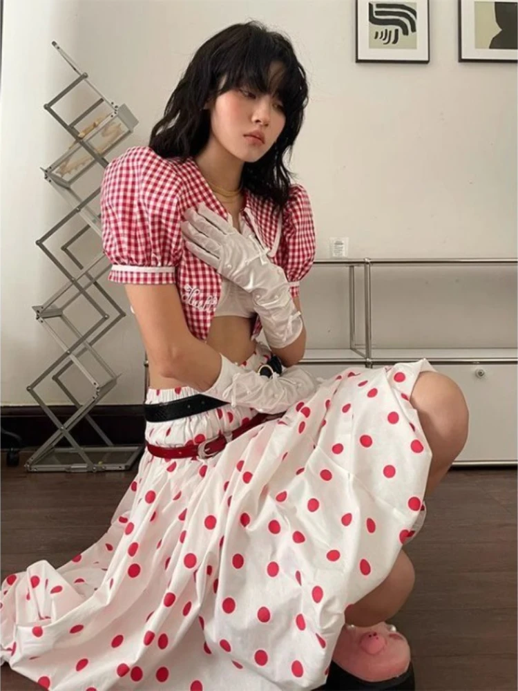 Y2k Red Wave Point Bubble Skirt for Women Mid-length Loose Harajuku Skirts 2025 New High Waist All-match Faldas Mujer
Y2k Red Wave Point Bubble Skirt for Women Mid-length Loose Harajuku Skirts 2025 New High Waist All-match Faldas Mujer