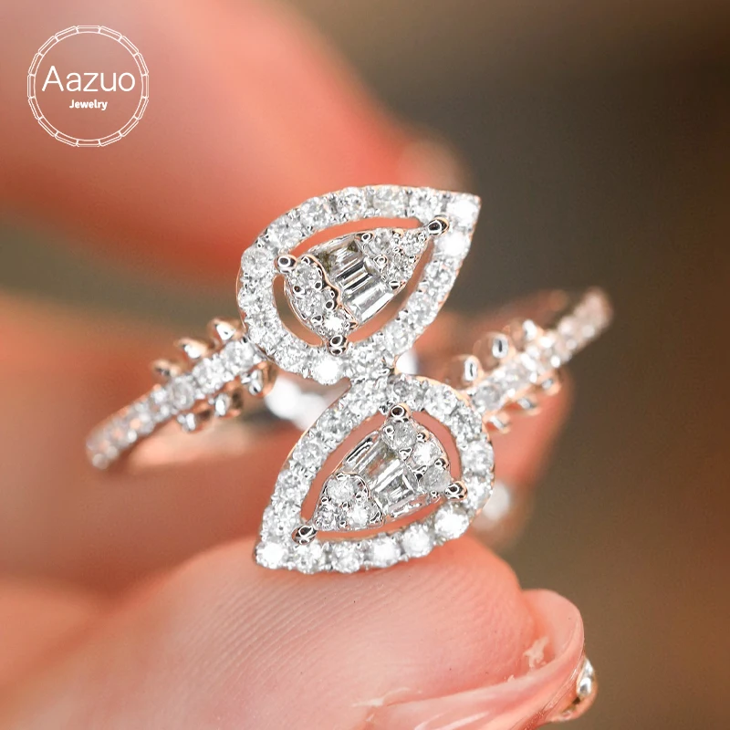 Aazuo Hot Sale 18K White Gold Real Natural Diamonds 0.45ct Luxury Waterdrop Open Rings Upscale Trendy Senior Party Fine Jewelry
Aazuo Hot Sale 18K White Gold Real Natural Diamonds 0.45ct Luxury Waterdrop Open Rings Upscale Trendy Senior Party Fine Jewelry