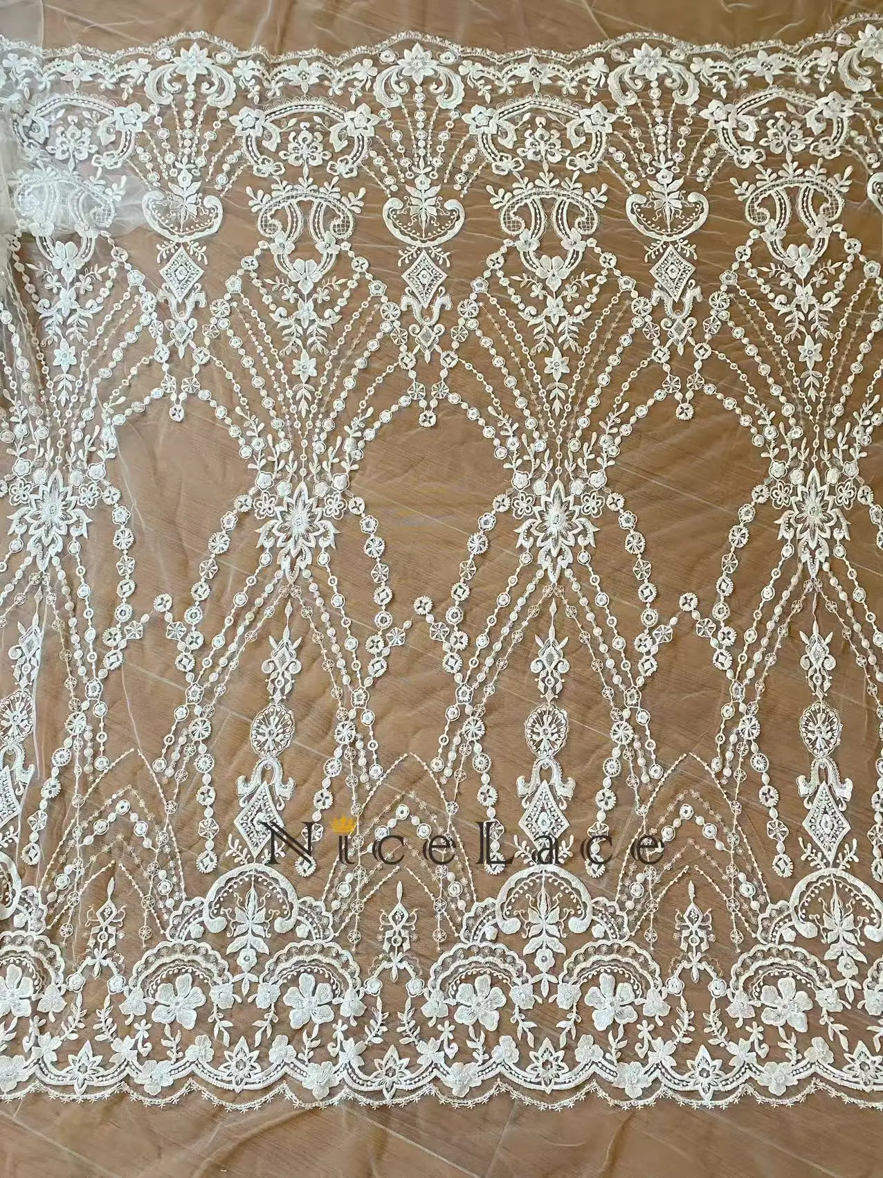 Nicelace 1Yard 2026 Good Quality Sequin And Beads Embroidery Lace Fabric With Soft Tulle For Bride Dress Wedding Gown Garments
Nicelace 1Yard 2026 Good Quality Sequin And Beads Embroidery Lace Fabric With Soft Tulle For Bride Dress Wedding Gown Garments