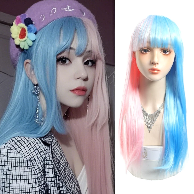 LUPU Blue and Pink Split Color Long Straight Wig Fringed Bangs Ideal for Cosplay Enthusiasts
LUPU Blue and Pink Split Color Long Straight Wig Fringed Bangs Ideal for Cosplay Enthusiasts