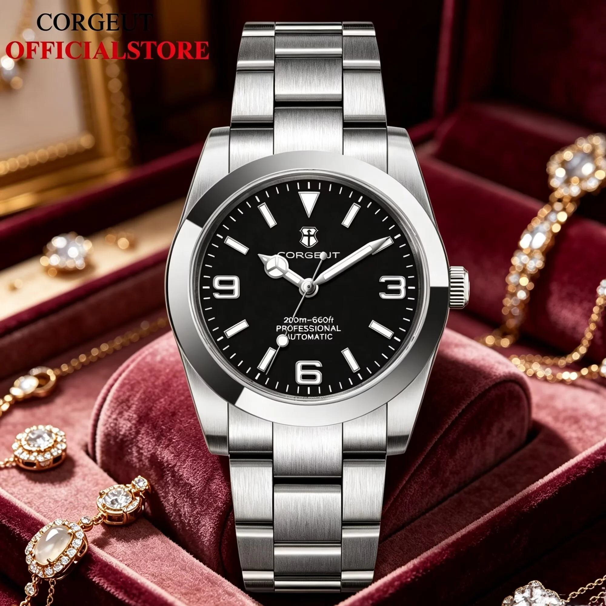 Corgeut Luxury NH35 Miyota8215 Automatic Mechanical Wristwatch, Numeral Markers Men's Watch, Sapphire Crystal 10ATM Reloj Hombre
Corgeut Luxury NH35 Miyota8215 Automatic Mechanical Wristwatch, Numeral Markers Men's Watch, Sapphire Crystal 10ATM Reloj Hombre