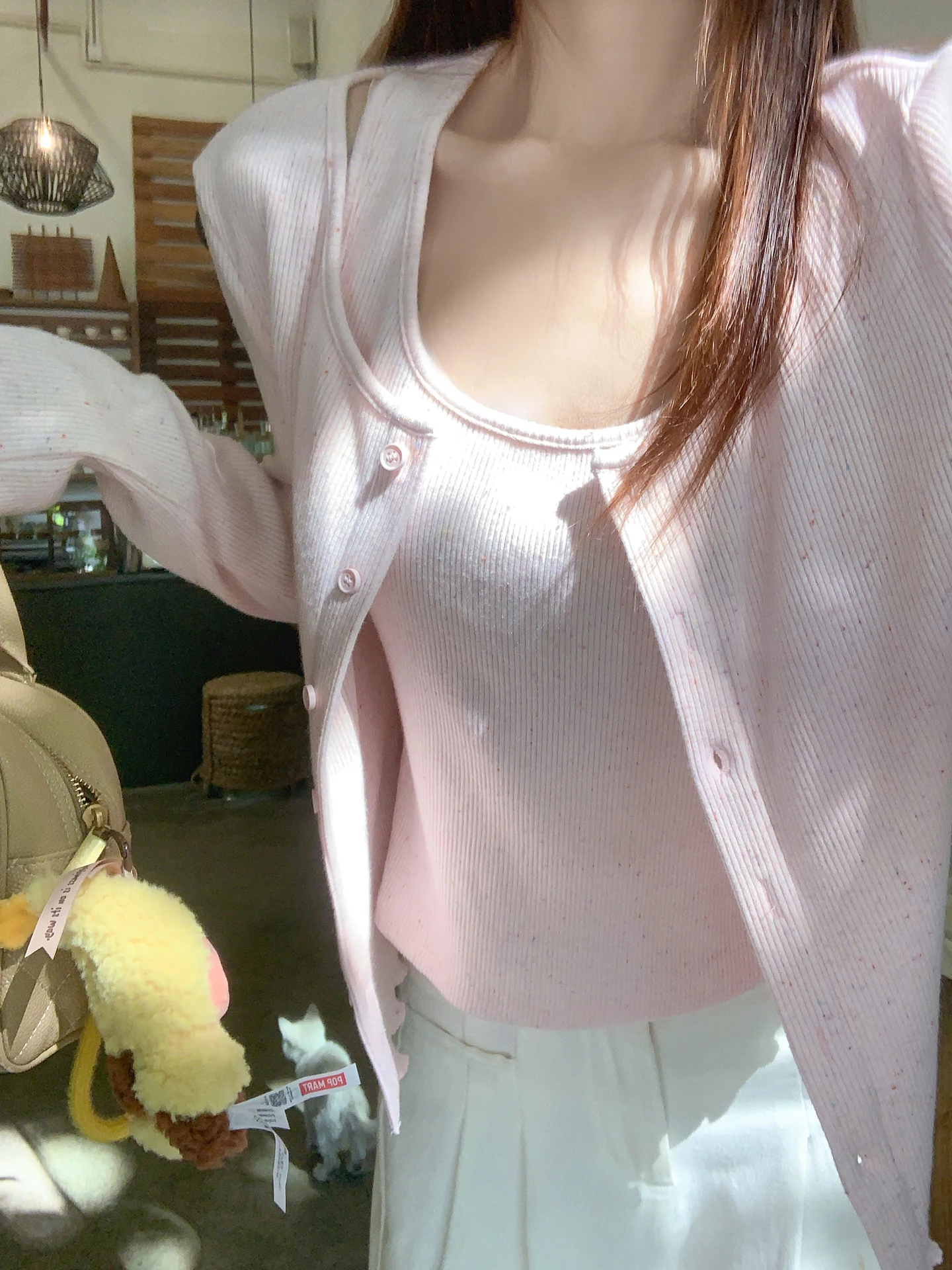 Korean Sle ort Knitted Open Cardigan Women's Spring Small Size Sweater Jaet Top Two-Piece Set Pink Soft Long Sve
Korean Sle ort Knitted Open Cardigan Women's Spring Small Size Sweater Jaet Top Two-Piece Set Pink Soft Long Sve