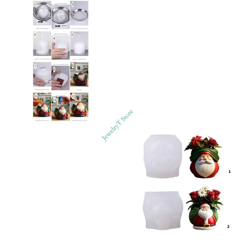 LX9D Holiday Craft Silicone Mould Santa Planter for Resin Concrete Casting and Christmas Decorations
LX9D Holiday Craft Silicone Mould Santa Planter for Resin Concrete Casting and Christmas Decorations