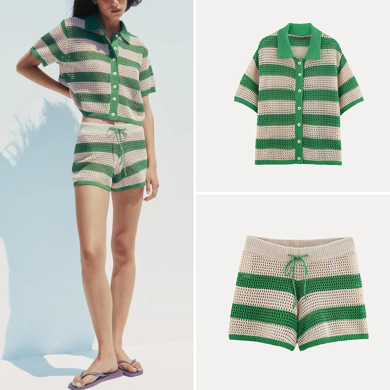 Z 2025 New Women's Knitted irt Jaet And orts Set Polyester Fiber Summer Faion Outfit ort Sve Top
Z 2025 New Women's Knitted irt Jaet And orts Set Polyester Fiber Summer Faion Outfit ort Sve Top