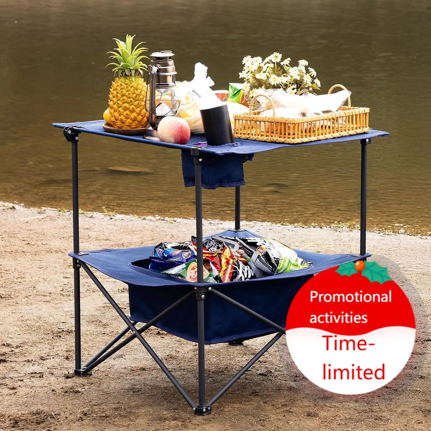Folding Camping Table, Portable Outdoor Picnic Table, Rectangular Lightweight Camp Table with Storage, Cup Holder and Carry Bag
Folding Camping Table, Portable Outdoor Picnic Table, Rectangular Lightweight Camp Table with Storage, Cup Holder and Carry Bag