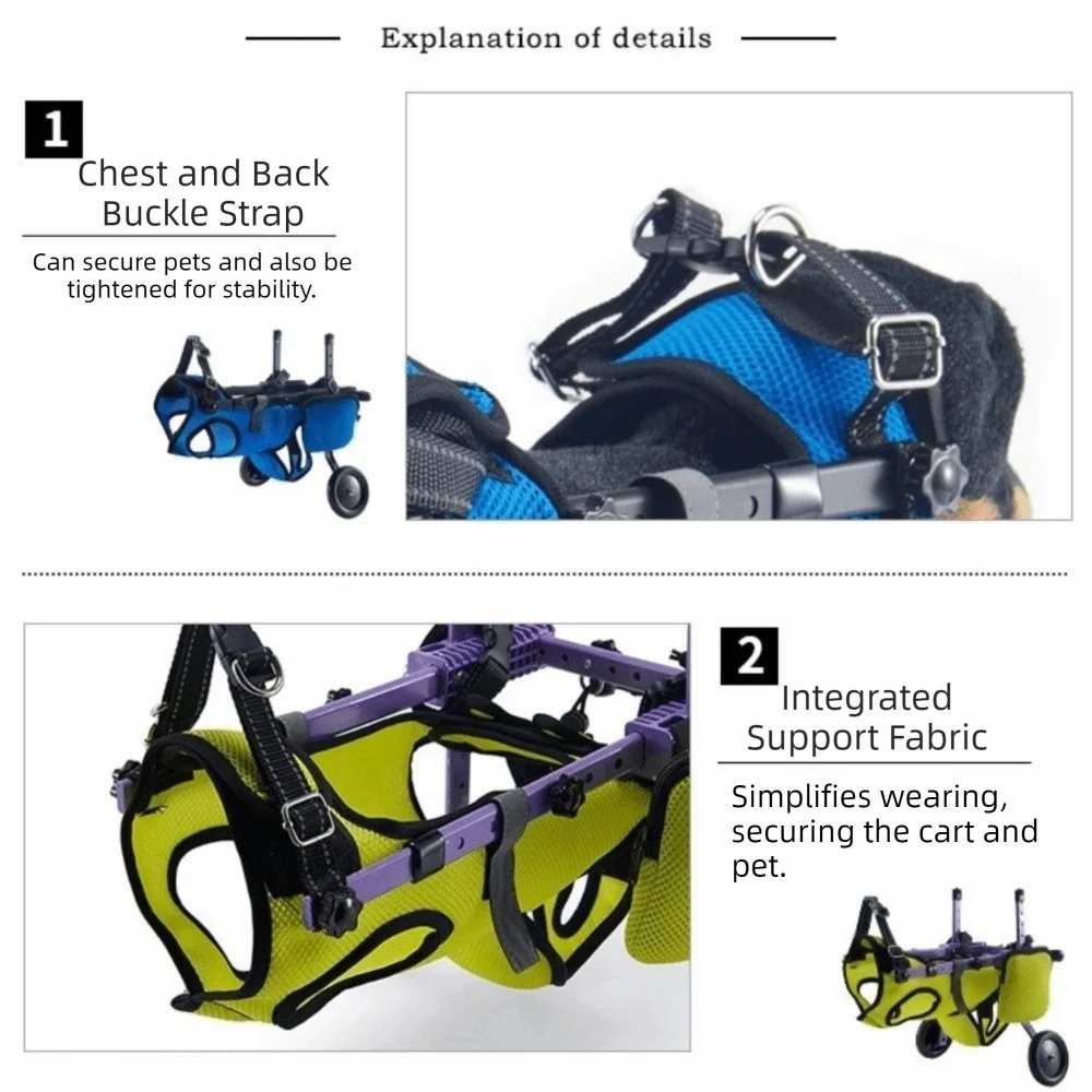 Adjustable Dog Wheelchair Hind Leg Support with Wheels Cat Recovery Aid Car Breathable Pet Hind Legs Bracket Elderly Dog
Adjustable Dog Wheelchair Hind Leg Support with Wheels Cat Recovery Aid Car Breathable Pet Hind Legs Bracket Elderly Dog