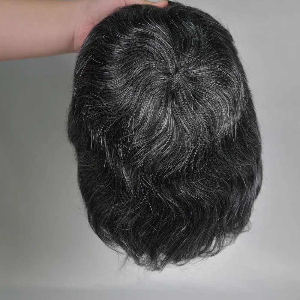 European Human Hair Toupee Soft Full Swiss Lace 10x8 Inch Hair Replacement System Mixed 1B with 20% White Hairpieces
European Human Hair Toupee Soft Full Swiss Lace 10x8 Inch Hair Replacement System Mixed 1B with 20% White Hairpieces