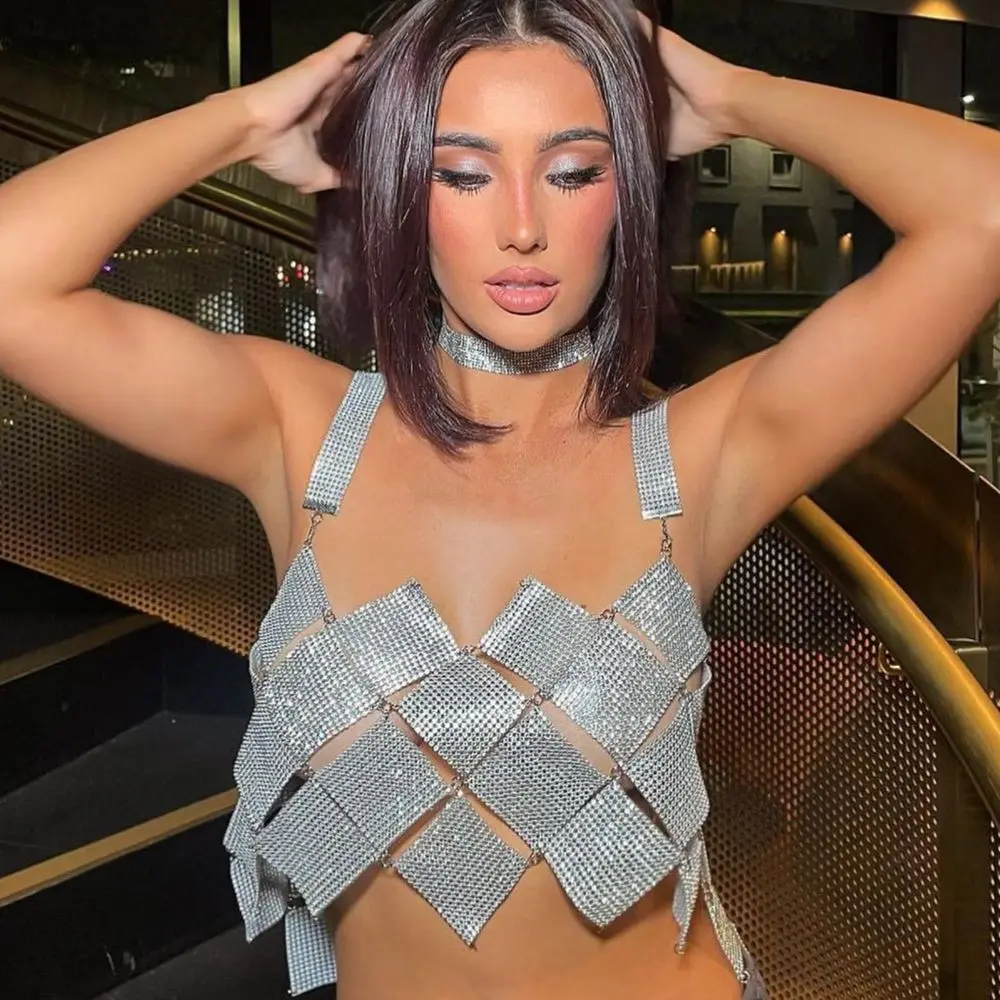 Sparkly Rhinestone Y2K Tank Top Female Halter Sexy Backless Crop Tops Women Clubwear Party Diamonds Camis Rave Festival
Sparkly Rhinestone Y2K Tank Top Female Halter Sexy Backless Crop Tops Women Clubwear Party Diamonds Camis Rave Festival
