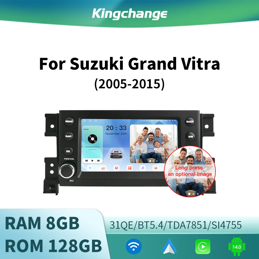 Kingchange Android 14 7 "2 Din автомобильное мультимедийное радио стерео для Suzuki Grand Vitra 3 2005-2015 CarPlay Auto GPS 360 BT RDS
Kingchange Android 14 7 "2 Din автомобильное мультимедийное радио стерео для Suzuki Grand Vitra 3 2005-2015 CarPlay Auto GPS 360 BT RDS