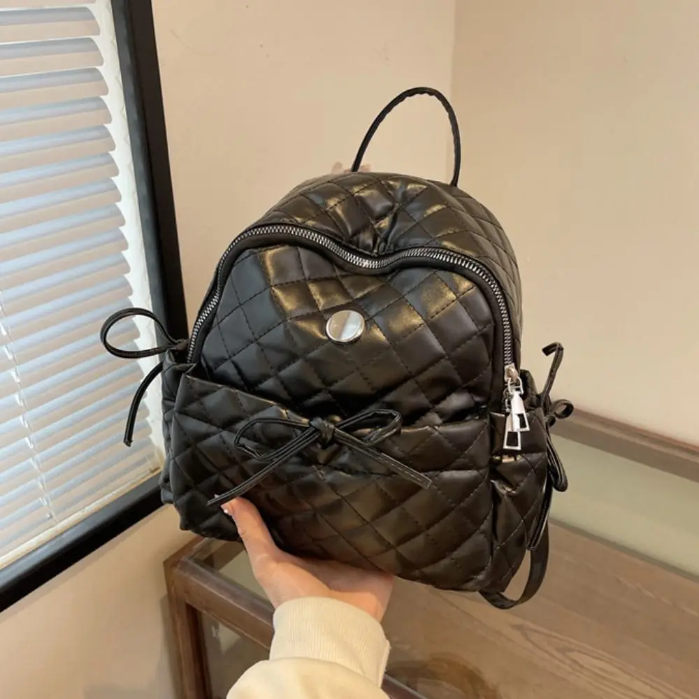 Fashionable Korean Style Lattice Leather Backpack Bow Sweet Y2k Shool Bag Solid Color Top Handle Casual Knapsack Women
Fashionable Korean Style Lattice Leather Backpack Bow Sweet Y2k Shool Bag Solid Color Top Handle Casual Knapsack Women