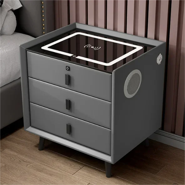 2024 Modern Smart Bedside Table With Charging Stations 3 Drawers Nightstands Wireless Charger LED Light Cabinet for Bedroom
2024 Modern Smart Bedside Table With Charging Stations 3 Drawers Nightstands Wireless Charger LED Light Cabinet for Bedroom