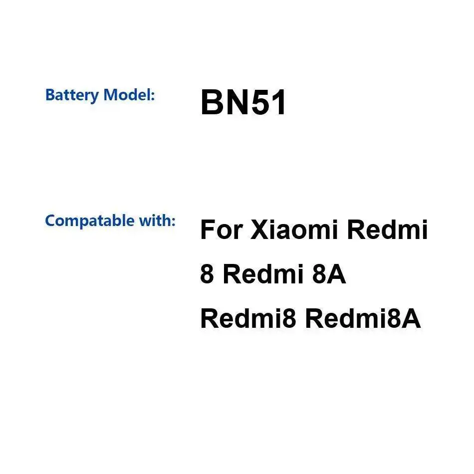 5000Mah For Xiaomi Redmi 8 8A BN51 Reliable Replacement Mobile Phone Battery
5000Mah For Xiaomi Redmi 8 8A BN51 Reliable Replacement Mobile Phone Battery
