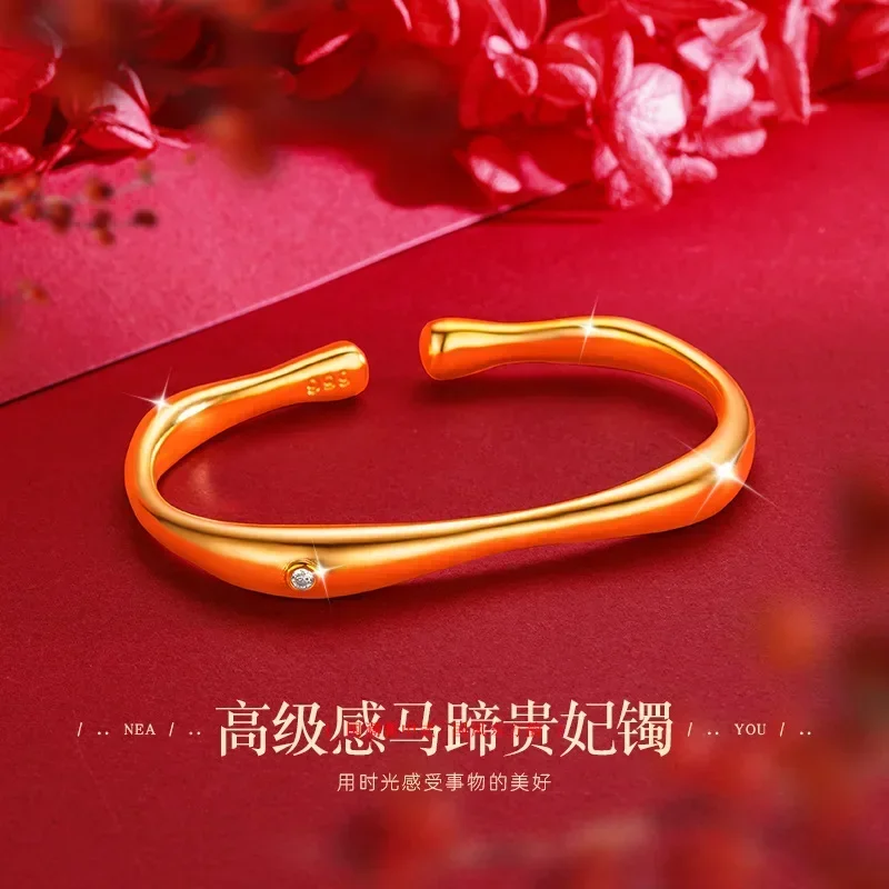 9999 Real Gold 24K Point Diamond Ancient Gold Horseshoe Princess Opening Bracelet, Light Luxury Design Women's Bracelet
9999 Real Gold 24K Point Diamond Ancient Gold Horseshoe Princess Opening Bracelet, Light Luxury Design Women's Bracelet