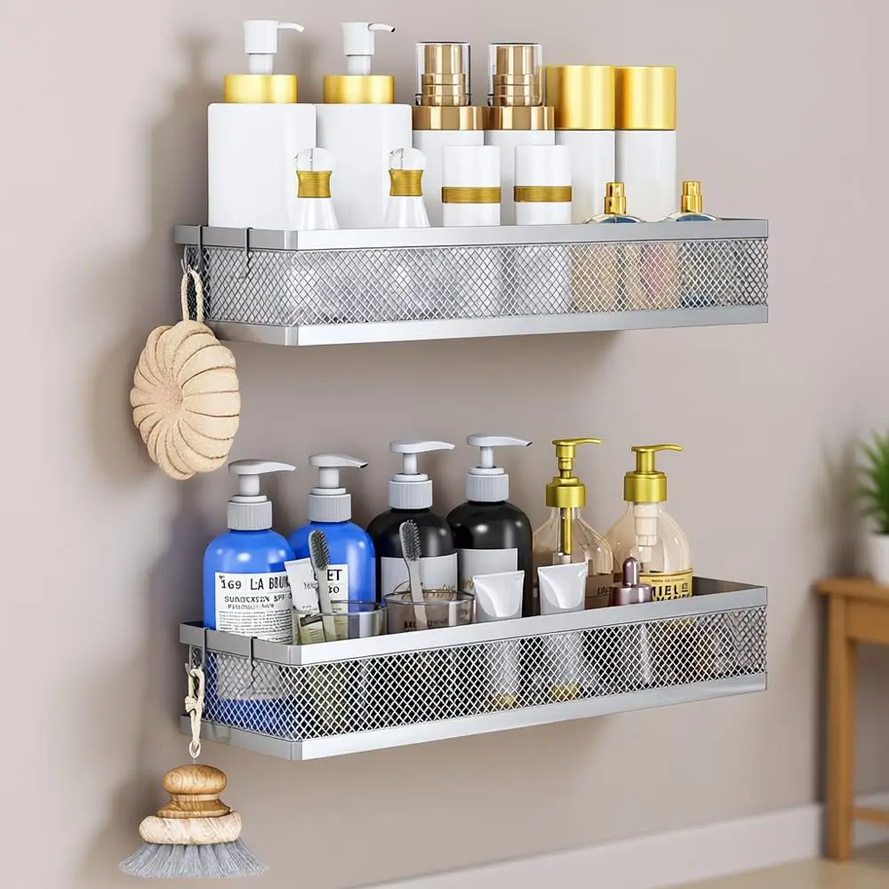 Набор из 2 больших серебристо-серых металлических настенных корзин - идеально подходят для различных интерьеров
Набор из 2 больших серебристо-серых металлических настенных корзин - идеально подходят для различных интерьеров