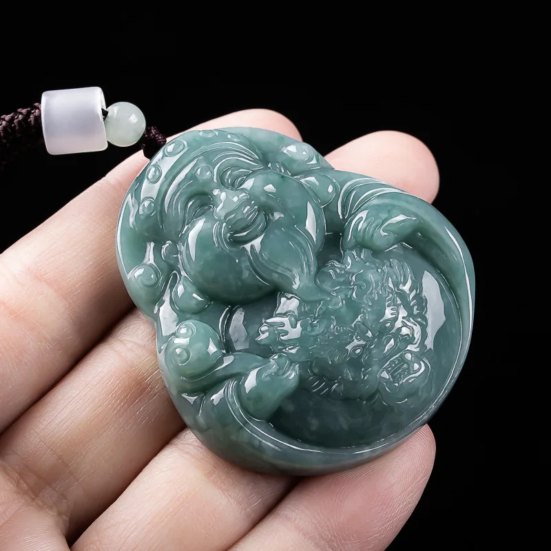 Мьянманский жадеит, кулон «Бог богатства», аксессуары из настоящего нефрита, ожерелье, резной амулет, очаровательные подарки для женщин, талисманы
Мьянманский жадеит, кулон «Бог богатства», аксессуары из настоящего нефрита, ожерелье, резной амулет, очаровательные подарки для женщин, талисманы