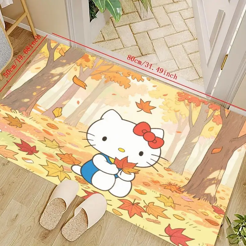 1 шт. Kawaii Hello Kitty осенне-осенний коврик с листьями, милый противоскользящий моющийся напольный коврик с рисунком Sanrio для прихожей, гостиной, кровати 
1 шт. Kawaii Hello Kitty осенне-осенний коврик с листьями, милый противоскользящий моющийся напольный коврик с рисунком Sanrio для прихожей, гостиной, кровати