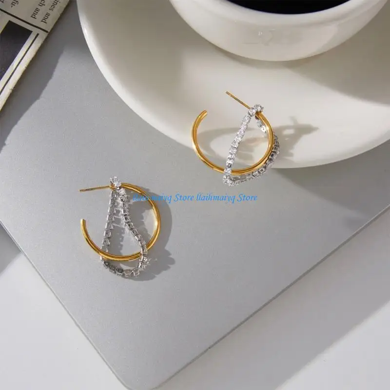 573B Versatile Two Tone Drop Earrings Combining C Ring Structure And Graceful Fringe Embellishment
573B Versatile Two Tone Drop Earrings Combining C Ring Structure And Graceful Fringe Embellishment
