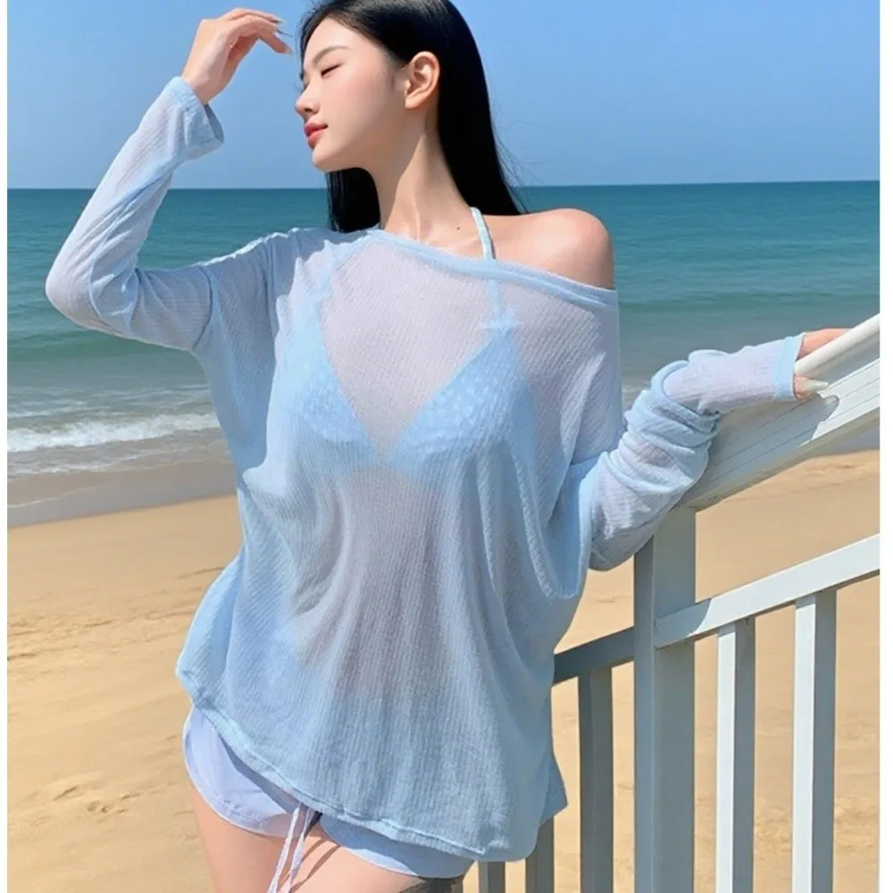 Lace-up Women's Swimwear Set Beachwear Sun Protection Long Sleeve Swimsuit Mesh Transparent Loose 4Pieces Bikini Swimsuit
Lace-up Women's Swimwear Set Beachwear Sun Protection Long Sleeve Swimsuit Mesh Transparent Loose 4Pieces Bikini Swimsuit