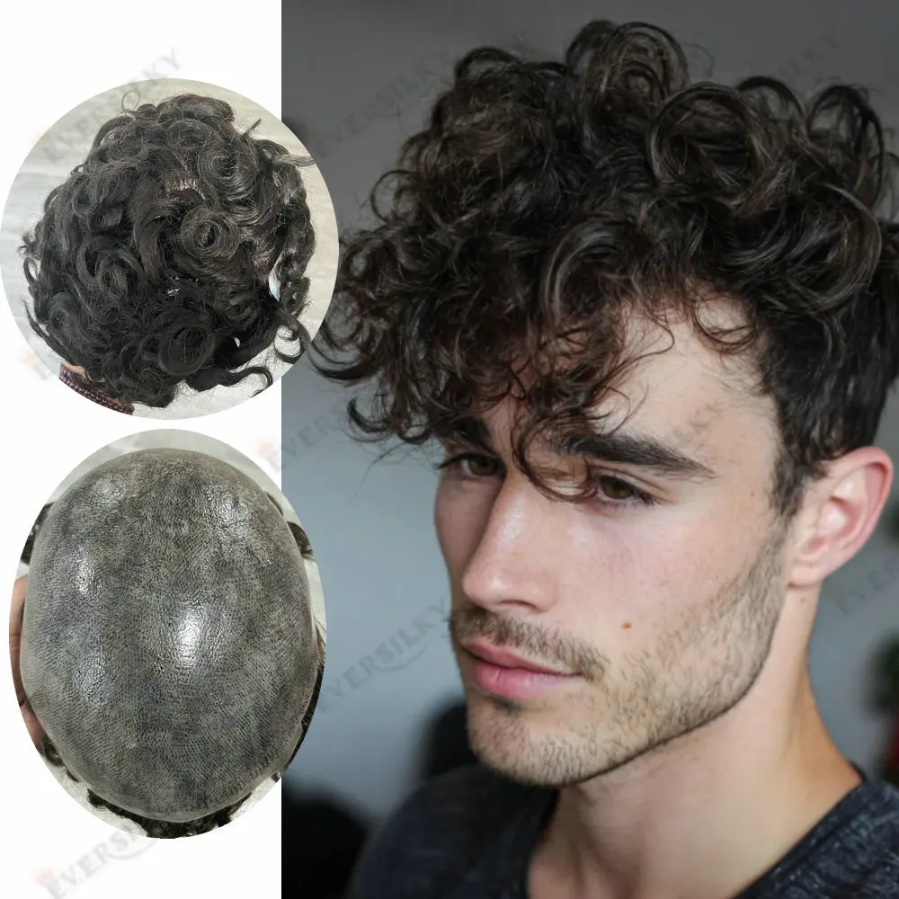 Men's28mm Curly Super Natural Hairline Toupee Human Hair Prothesis Brown/Gray/Black Poly PU Undetectable Durable Thin Micro Skin
Men's28mm Curly Super Natural Hairline Toupee Human Hair Prothesis Brown/Gray/Black Poly PU Undetectable Durable Thin Micro Skin