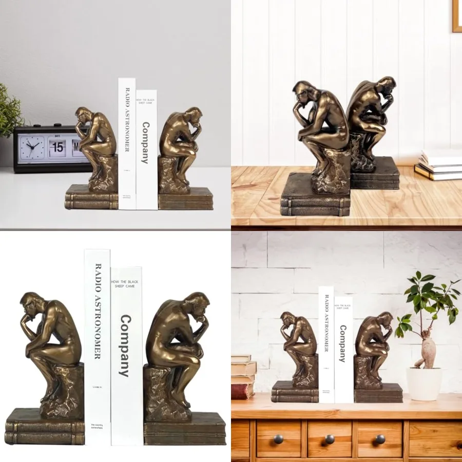 Cool Bookends Gold Decorative Unique Book Ends Book Stopper The Thinker Statue Sculpture Home Decor 2 Pack
Cool Bookends Gold Decorative Unique Book Ends Book Stopper The Thinker Statue Sculpture Home Decor 2 Pack