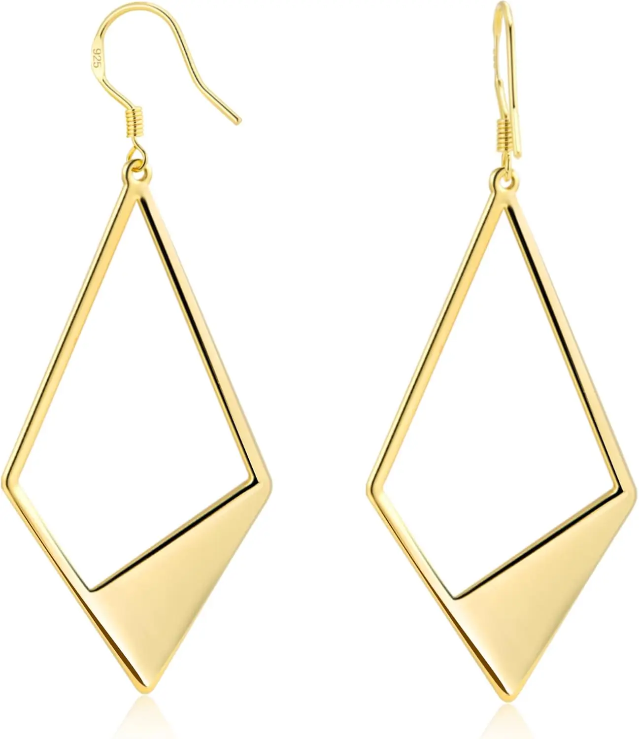 Lightweight Rhombus Drop Earrings 14K Gold Plated Sterling Silver Hypoallergenic Leverback for Women
Lightweight Rhombus Drop Earrings 14K Gold Plated Sterling Silver Hypoallergenic Leverback for Women