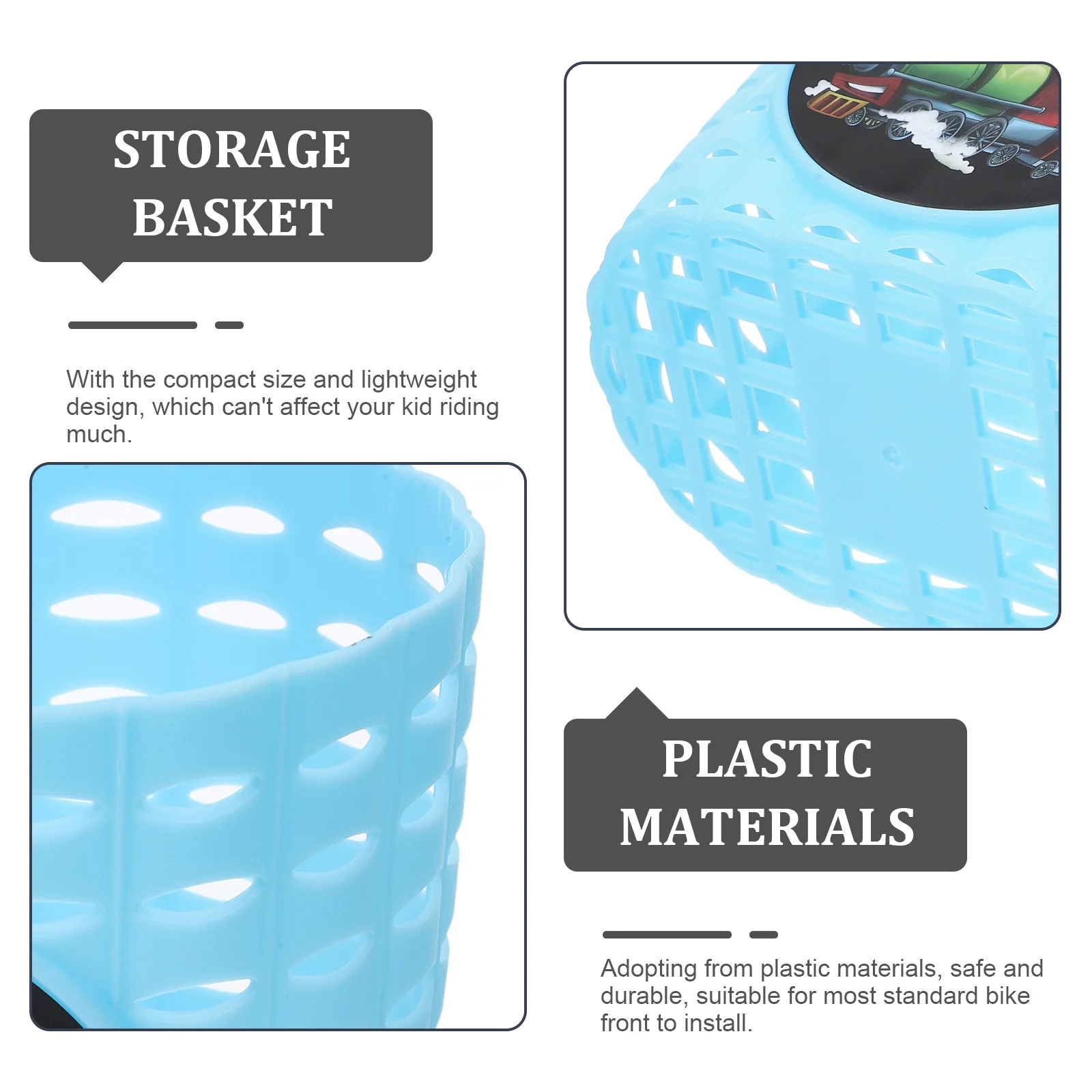 Plastic Kids Bike Basket Cartoon Train Lightweight Compact Storage for Children Bicycles Scooters Foldable Bikes Outdoor Riding
Plastic Kids Bike Basket Cartoon Train Lightweight Compact Storage for Children Bicycles Scooters Foldable Bikes Outdoor Riding