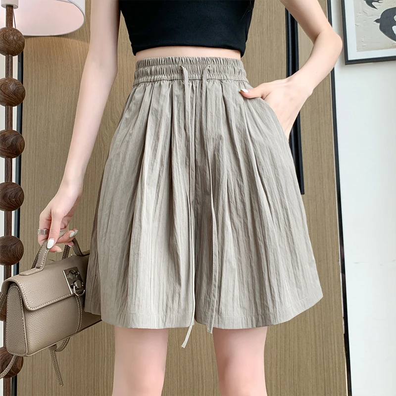 Elastic High Waist Pockets Solid Color Drawstring Summer Loose Fashion Casual Women's Clothing Comfortable All-match Shorts
Elastic High Waist Pockets Solid Color Drawstring Summer Loose Fashion Casual Women's Clothing Comfortable All-match Shorts