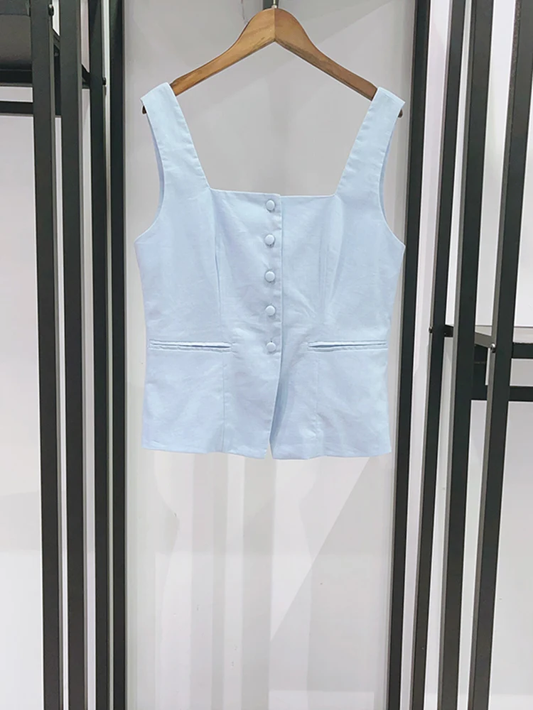 Slim Fit Sleeveless Square Collar Summer Fashion Set for Women Short Top Long Pants Trendy Outfit 2026 Spring Autumn Collection
Slim Fit Sleeveless Square Collar Summer Fashion Set for Women Short Top Long Pants Trendy Outfit 2026 Spring Autumn Collection