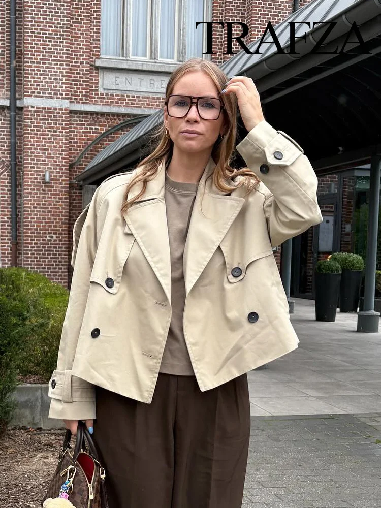 HH Autumn Women's Elegant Lapel Double-Breasted Pocket Design Windbreaker Coat Woman Fashion Casual Street Style Coat
HH Autumn Women's Elegant Lapel Double-Breasted Pocket Design Windbreaker Coat Woman Fashion Casual Street Style Coat