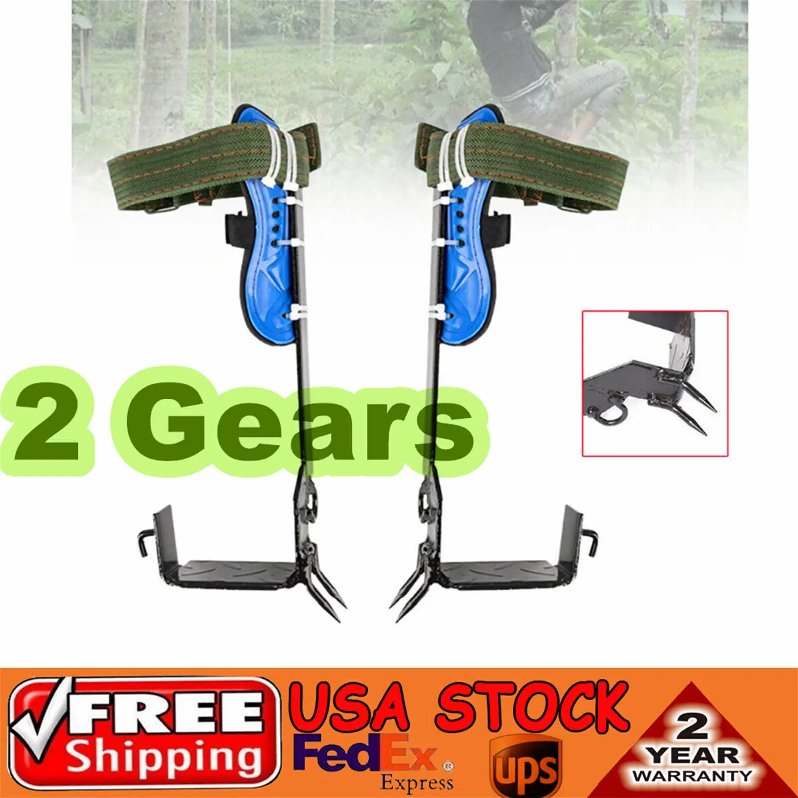 2-Gear Tree Climbing Spike Set Pole Climbing Spurs W/ Security Belt & Foot Strap
2-Gear Tree Climbing Spike Set Pole Climbing Spurs W/ Security Belt & Foot Strap