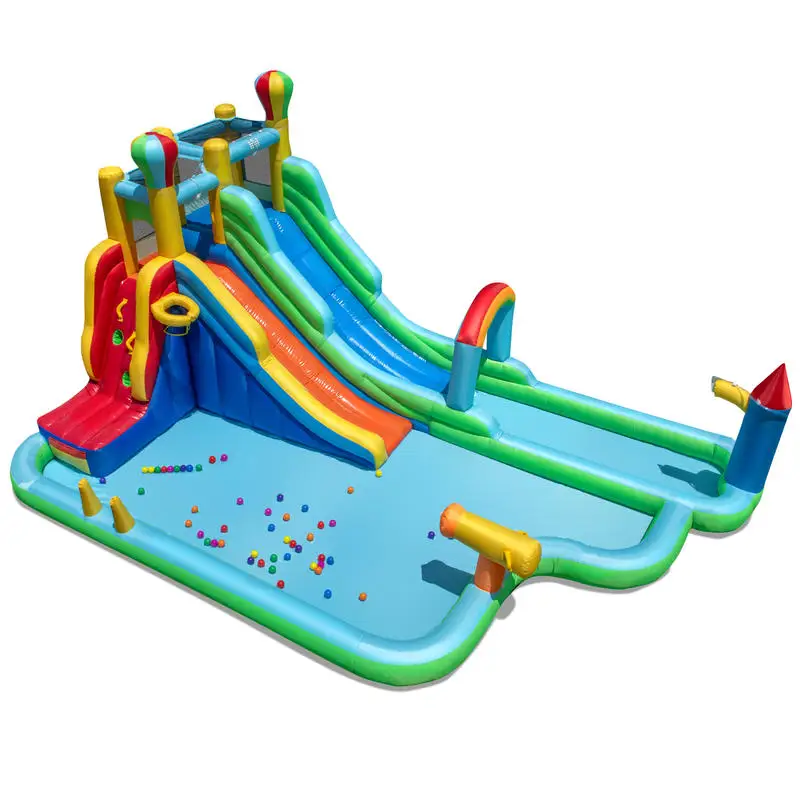 Inflatable Water Slide Park Giant Bounce House with Double Long Slides
Inflatable Water Slide Park Giant Bounce House with Double Long Slides