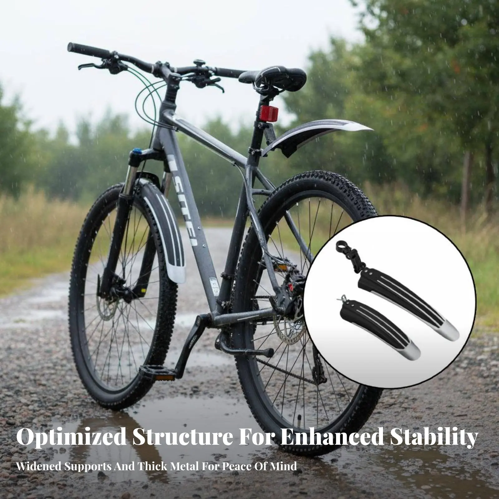 Mountain Bike Mudguard High Toughness Mountain Bike Mudguard Kit Cycle Mudguard Set Extended Coverage for Rainy Days
Mountain Bike Mudguard High Toughness Mountain Bike Mudguard Kit Cycle Mudguard Set Extended Coverage for Rainy Days