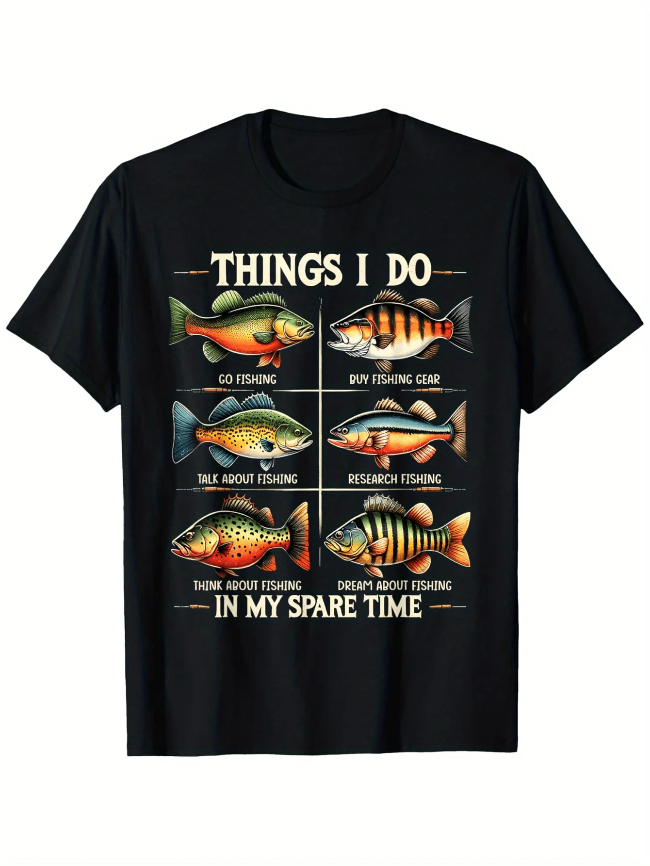 Men'S Funny 'What I Do In My Spare Time' Fishing Graphic T-Shirt, 100% Cotton, Crew Neck, Short Sleeve, Perfect Gift for Fishing
Men'S Funny 'What I Do In My Spare Time' Fishing Graphic T-Shirt, 100% Cotton, Crew Neck, Short Sleeve, Perfect Gift for Fishing