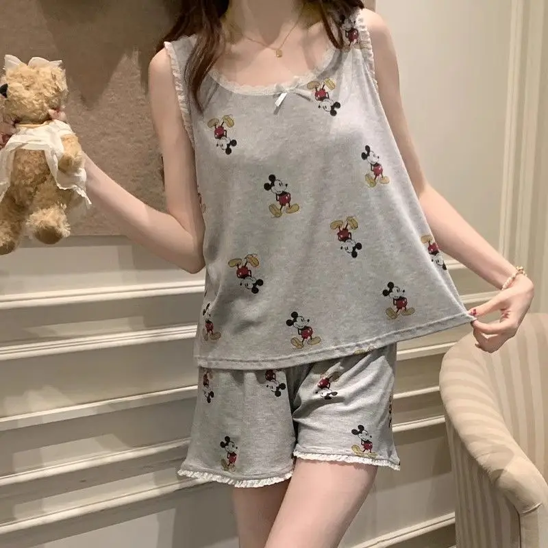 Disney Mickey Print Ladies Summer Lightweight Cami Sleepwear, Lace Edge Sleeveless Top, Casual Wearable Outside Loungewear
Disney Mickey Print Ladies Summer Lightweight Cami Sleepwear, Lace Edge Sleeveless Top, Casual Wearable Outside Loungewear