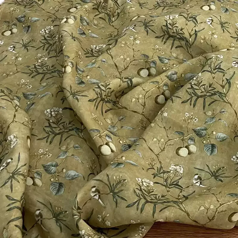 100% ramie green plant floral printed fabric, suitable for making shirts, skirts, and personalized fabrics.
100% ramie green plant floral printed fabric, suitable for making shirts, skirts, and personalized fabrics.