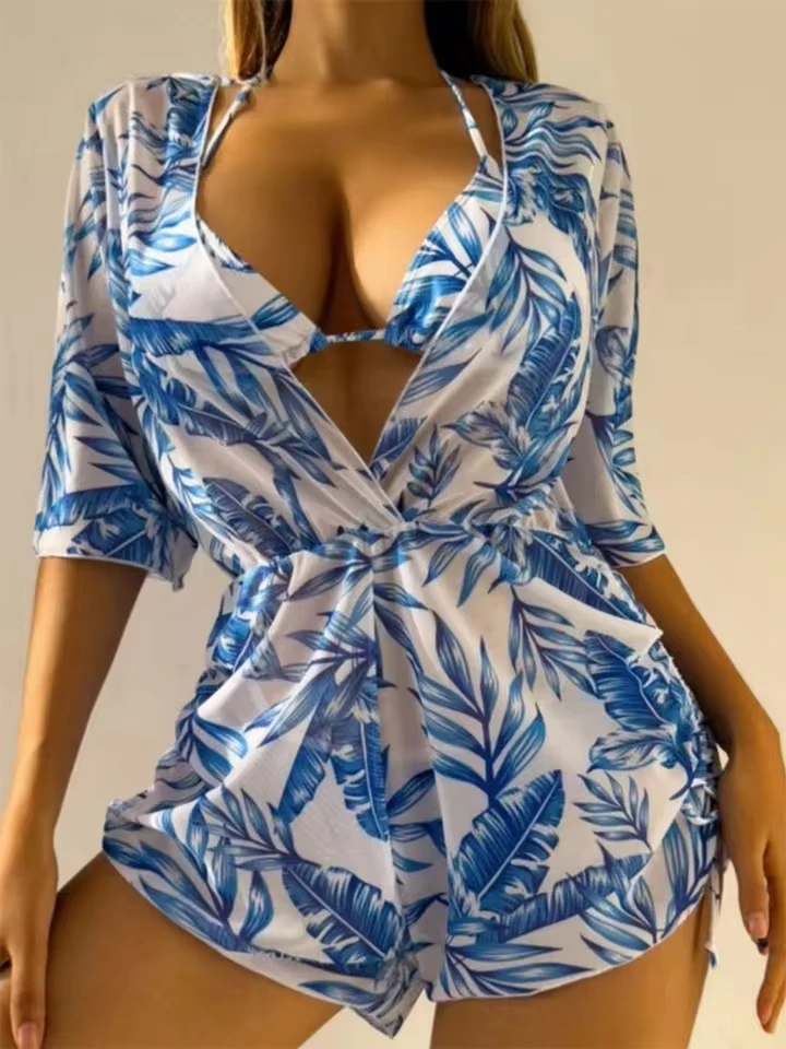 Vzvn Fashion Print Long Sleeve Smock 3 Piece Women Split Swimsuit Beach Laced Up Bikinis 2025 New All Season Backless Bikini Set
Vzvn Fashion Print Long Sleeve Smock 3 Piece Women Split Swimsuit Beach Laced Up Bikinis 2025 New All Season Backless Bikini Set