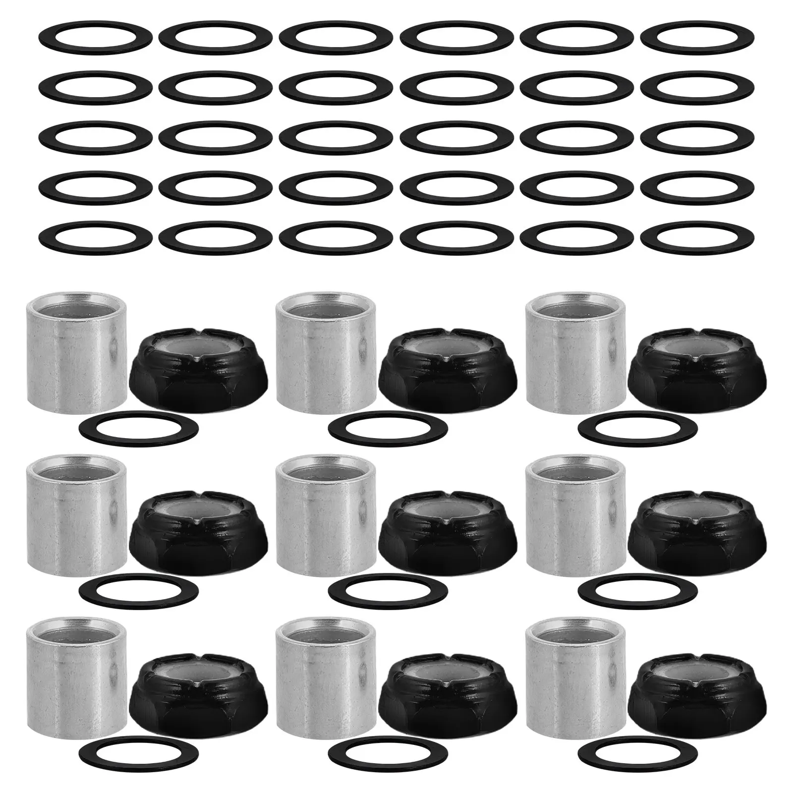 Набор металлических крепежных элементов для скейтбордов: винты, гайки, шайбы, втулки для скейтбордов, дабл-кикбордов и серфбордов
Набор металлических крепежных элементов для скейтбордов: винты, гайки, шайбы, втулки для скейтбордов, дабл-кикбордов и серфбордов