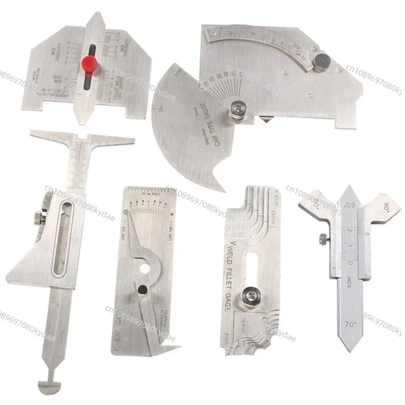 6Pcs Welding Gauge Weld Inspection Gauge Weld Seam / Round Corner / Crown Test Size Ruler Angle Measurement Kit Combination Set 
6Pcs Welding Gauge Weld Inspection Gauge Weld Seam / Round Corner / Crown Test Size Ruler Angle Measurement Kit Combination Set